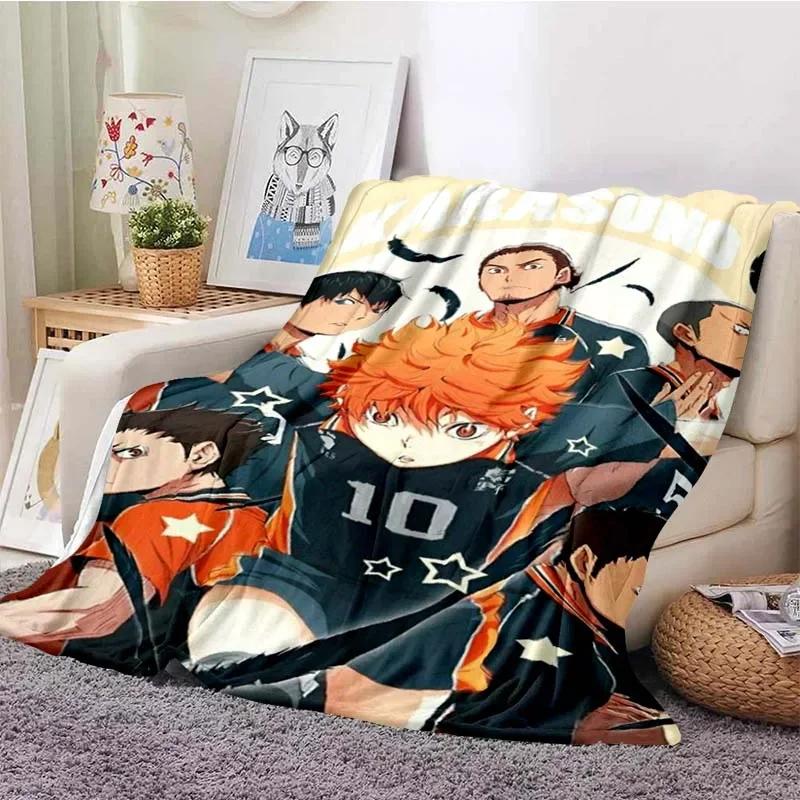 Coperte a Quadri Anime Pallavolo Haikyuu Decorazione Peluche Pile Corallo Coperte Morbide da Lanciare per Letto Viaggio Trapunta Manga Miya Atsumu
