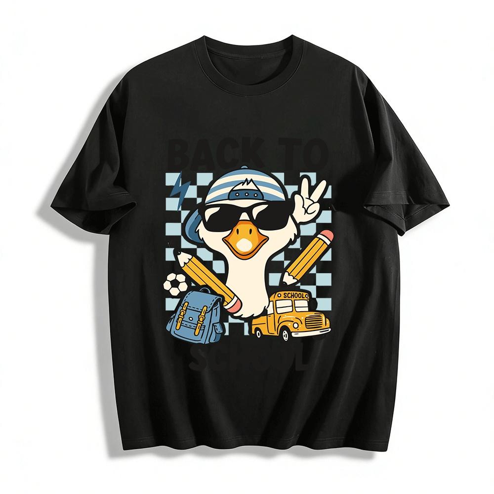 

Cool Duck Print Back To School Tshirt Kids Casual Campus Top Pure cotton T-shirt XXS