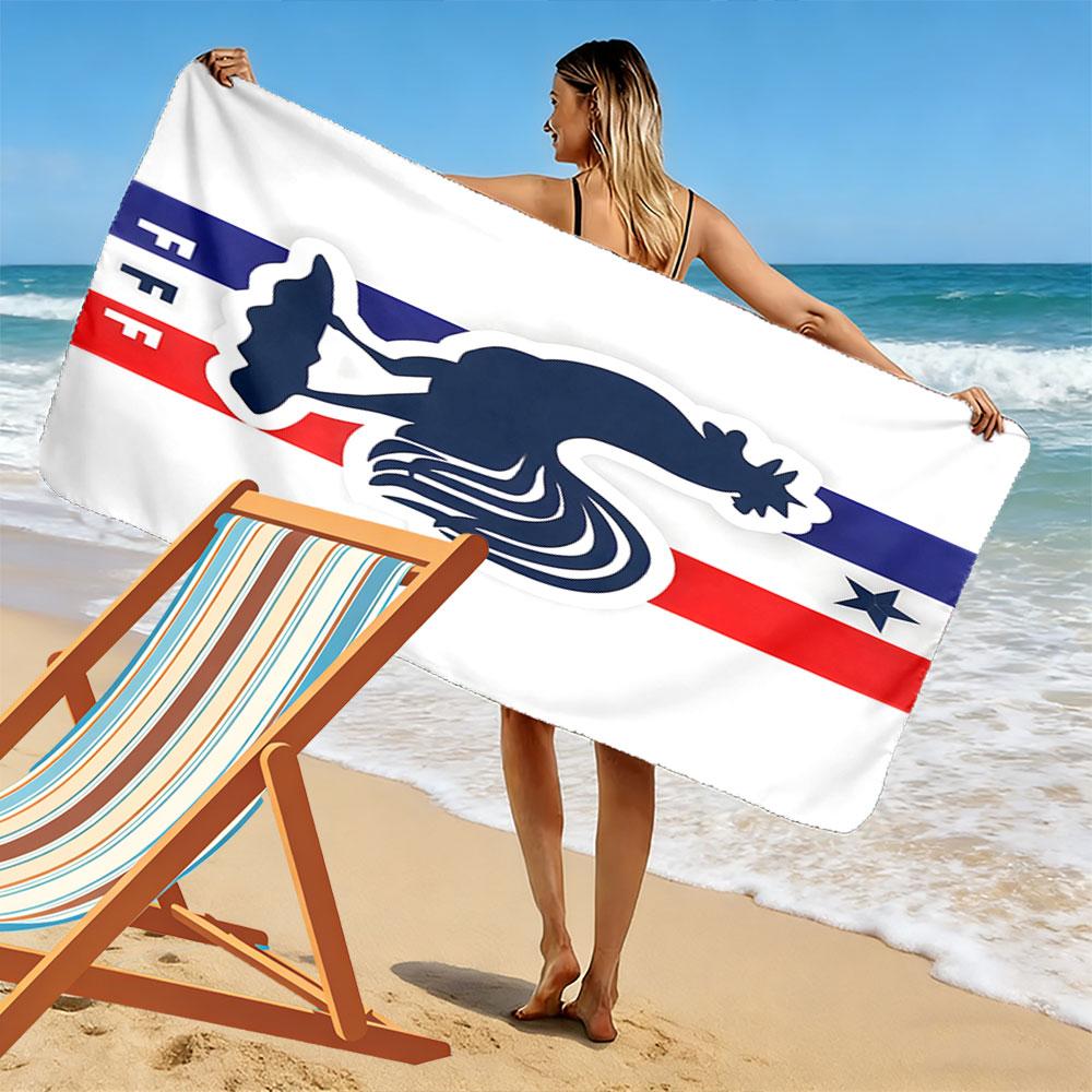 Majestic Rooster Silhouette Print Beach Towel, Quick Drying, Suitable for Travel, Outdoor Sports, Jogging, the Beach and Swimming, Gift