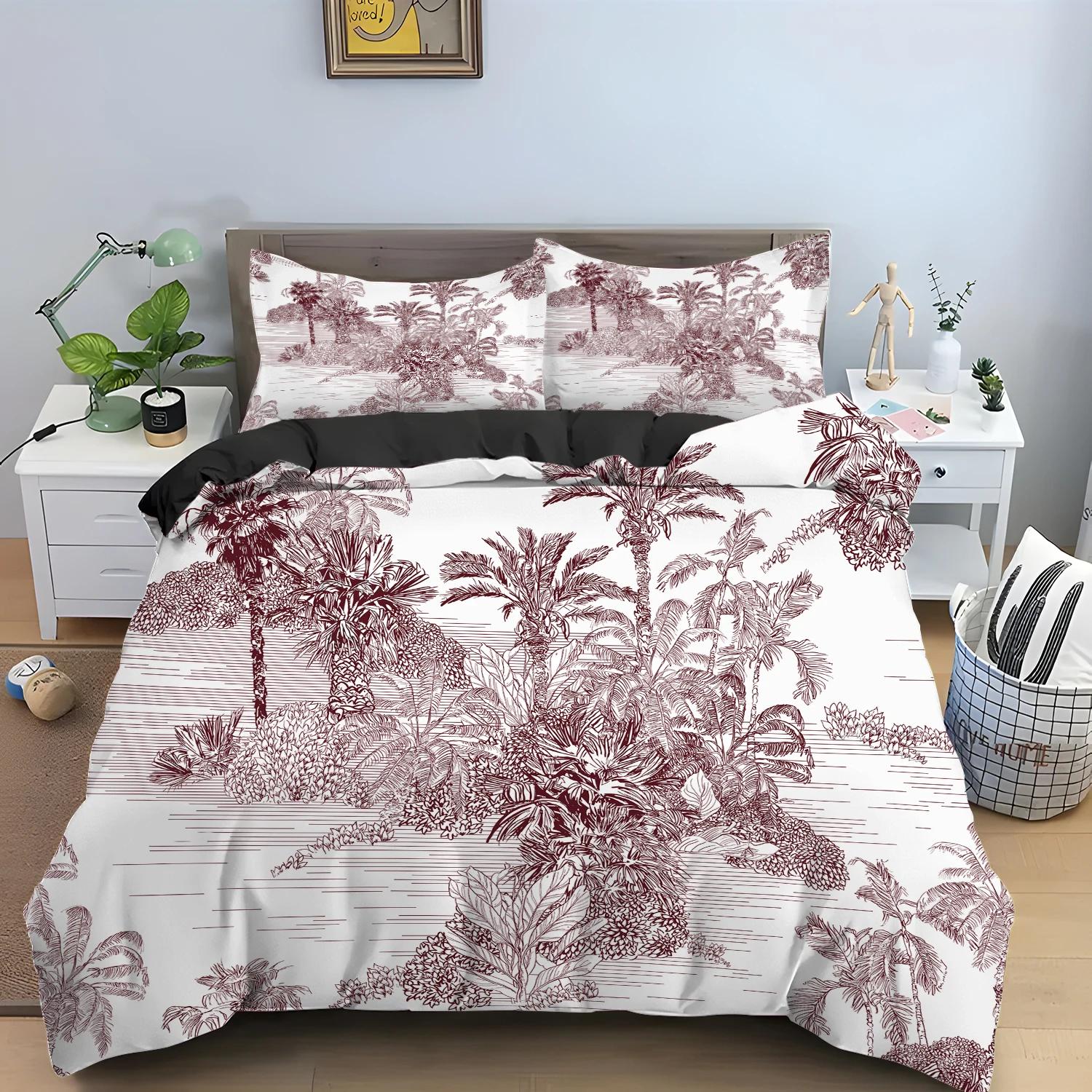 

Comforter Ocean Beach Coconut Forest King Queen Seaside Scenery Bedding Set Hawaii Coast Comforter Polyester Comforter (quilt)-EU Single(135*200cm)3pcs