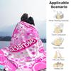 1pc Barbie Pink Floral Pattern Cartoon Blanket,Portable Throw for Travel & Camping, All Season Cozy Blanket,Ideal Gift