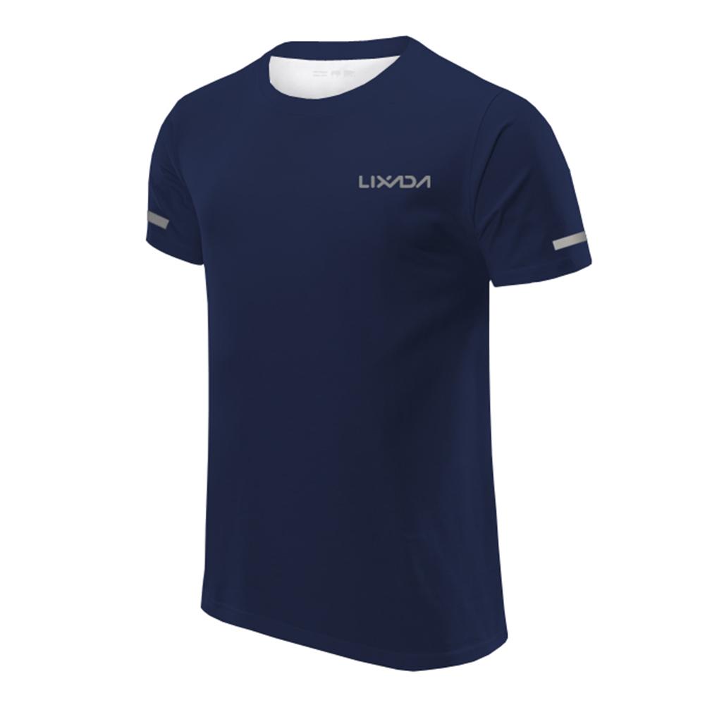 Lixada Men Secagem Rápida Manga Curta Camiseta Respirável Corrida Ciclismo Corrida Esportes Fitness
