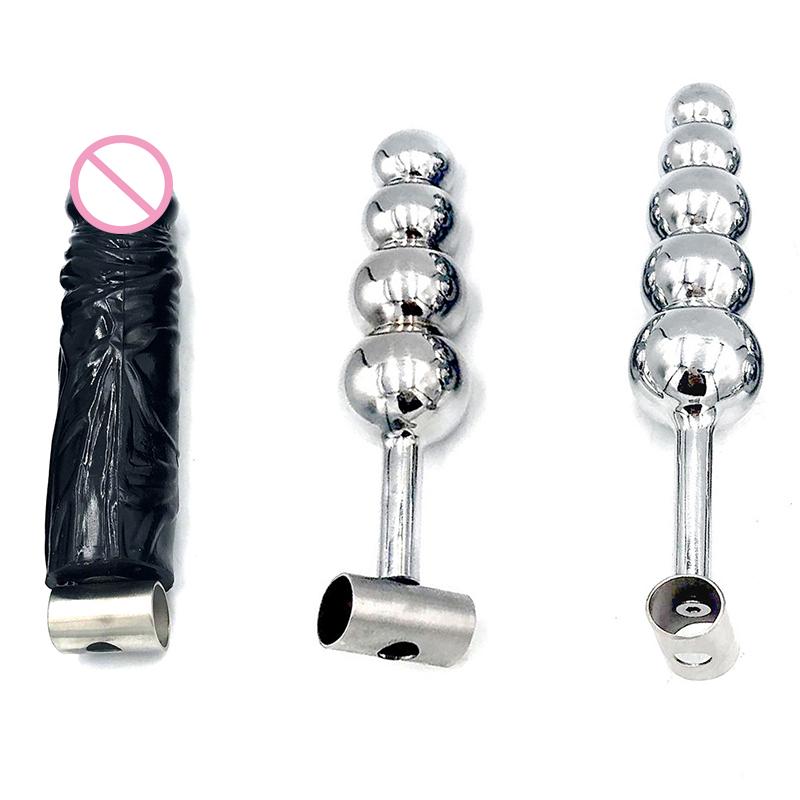 Sex Toys Removable Chastity Belt Accessories Anal Beads Anus Vagina Plug Silicone Dildo 4/5 Ball Men Women Couples Masturbator