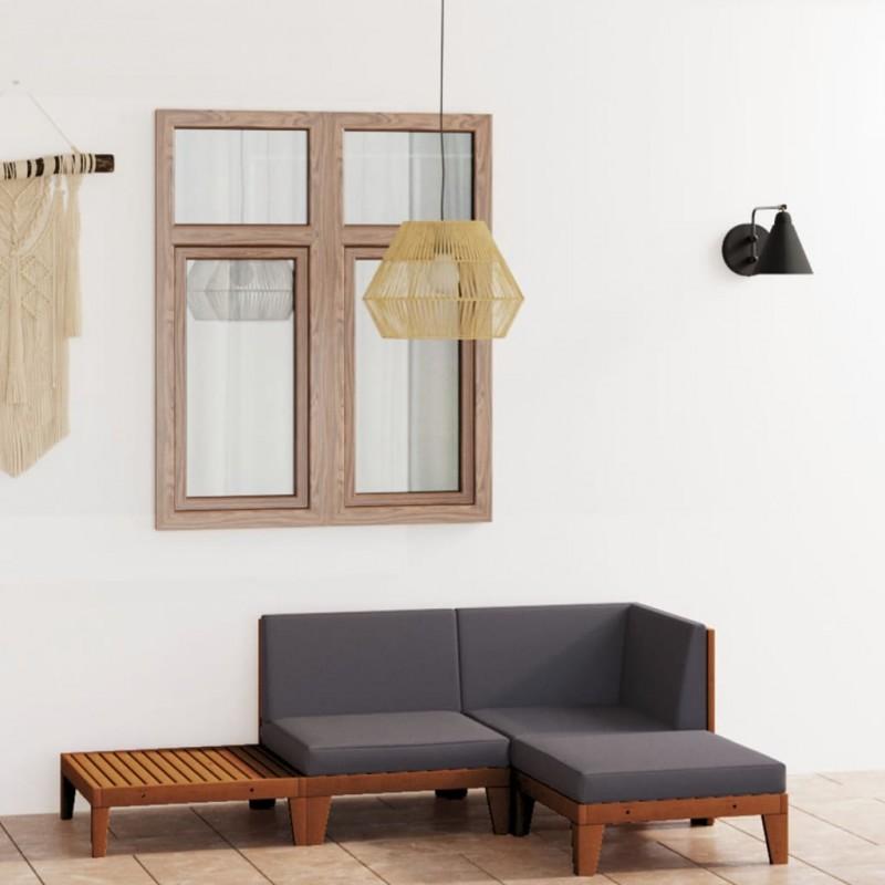 Day and Night - Day and Night Garden Furniture and Cushions Set 4 Pieces Solid Acacia Wood