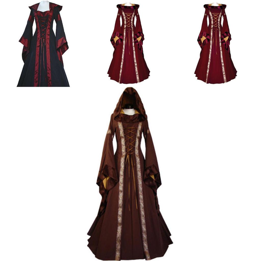 Elegant Vintage Masquerade Party Dress Women's Gothic Medieval Costume
