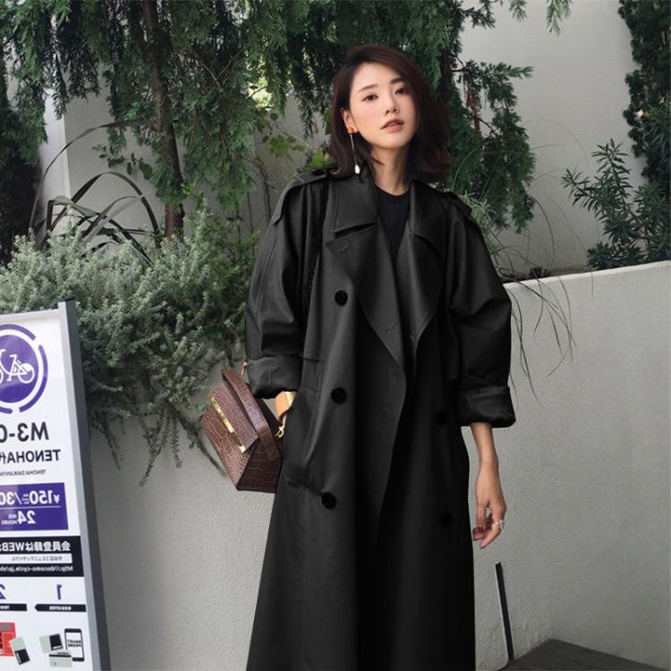 Spring Autumn Women's Trench Coat Lapel Female Windbreaker Long Sleeve Lady Trend Casual Jacket