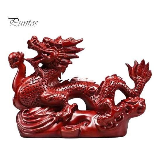 

Украшение дракона, китайский фэн-шуй, статуя дракона, счастливая деревянная фигурка животного для офиса, украшения дома 12cm красный
