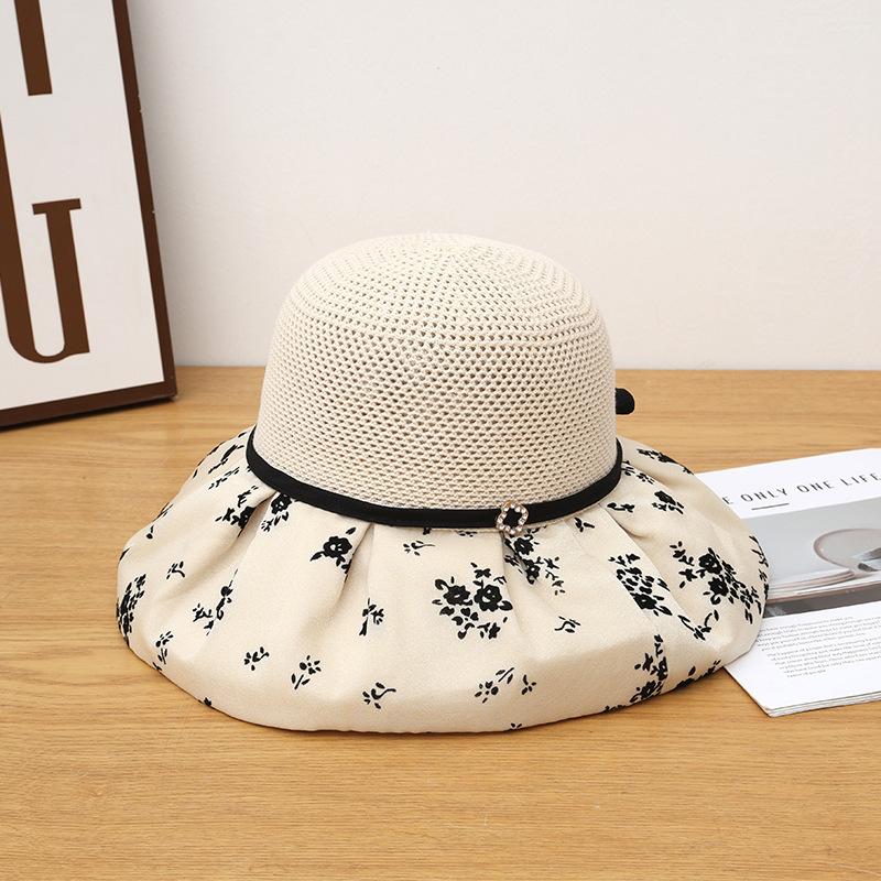 

Spring and summer versatile printed sunshade bucket hat casual face small hat women s outdoor travel sunscreen basin hat sun hat One size fits all