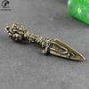 Pure Copper Buddhist Artifacts Ornaments Vintage Brass Horse Head Skull Buddha Pestle Vajry Figurines Home Needle Knife Buddha