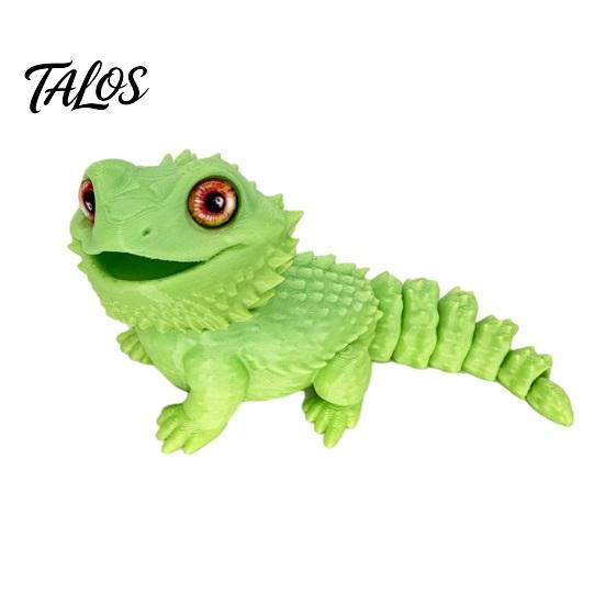 Modello Lucertola in PLA Stampato 3D Figura Drago Barbuto, Giocattolo Fidget Realistico con Figura Dalla Vita Reale Giunti Flessibili, Rettile Articolato per Decorazione da Scrivania
