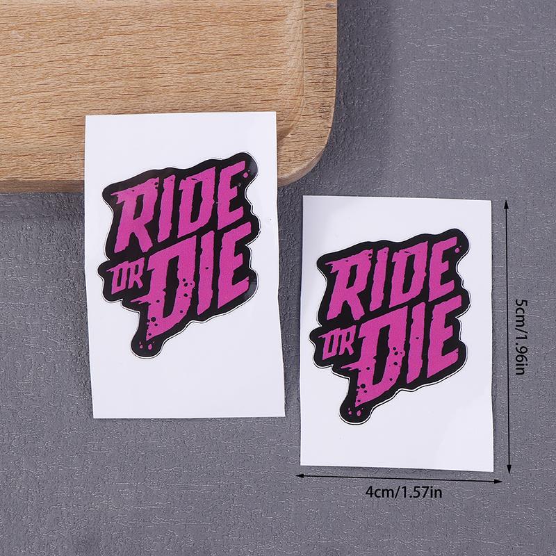2Pcs Ride Or Die Bike Frame Stickers Bicycle Top Tube Waterproof Vinyl Decals For Mtb Bicycle Decorative Motorcycle Accessories