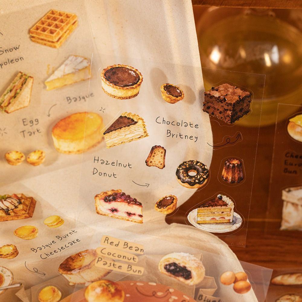 20 Sheets Sticker Book a Bite of Light Series PET Scrapbook Sticker DIY Cartoon Material Decorative Stickers Journal Decoration