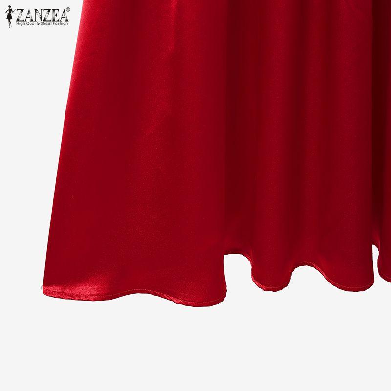 ZANZEA Women Short Sleeve Cardigan Tops and Sleeveless Dress Summer Two Piece Suit Sets