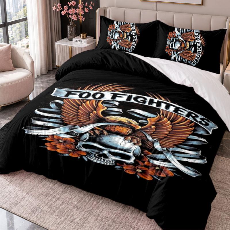 Foo Fighters 3Pcs Bedding Set Duvet Cover With Two Pillowcases For Bedroom Home Decoration