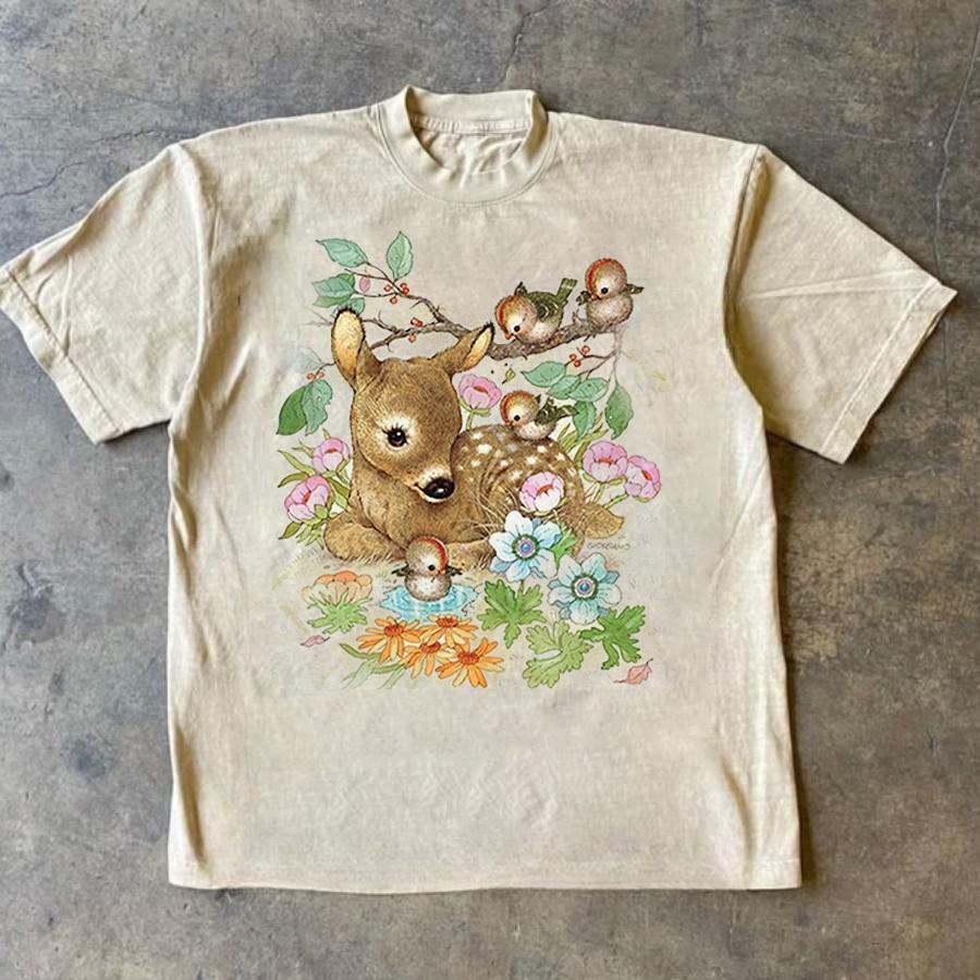 Retro The Mountain Baby Doe Graphic Unisex Short Sleeve TShirt S5XL Unisex T-Shirt M