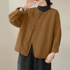 ZANZEA Women Casual Round Neck Solid Color 3/4 Sleeve Loose Blouse