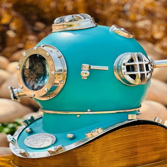 Taucherhelm Sea Green US Navy Mark V Taucherhelm Marine Tieftauchhelm Taucherhelm Mark V