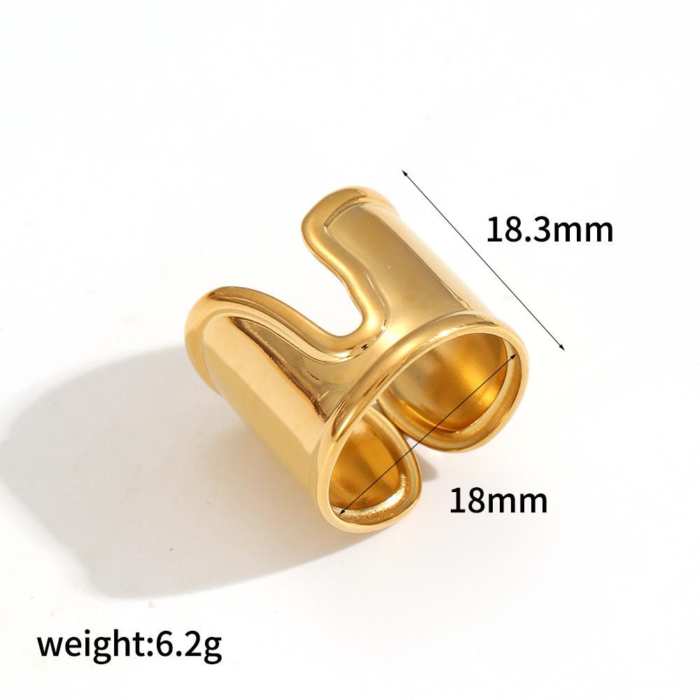 Summer Trend Titanium Steel Ring With Unique Shape And Gold Finish For Women And Men