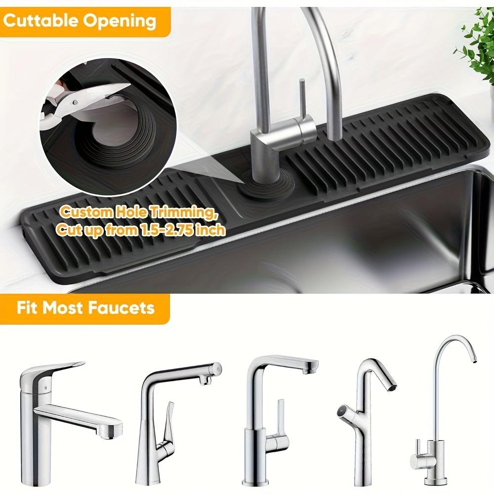Kitchen Sink Splash Guard with 7° Slanted Design | Quick Drain, Snap-On Fix | Water Splash Catcher Suitable for Kitchen & Bathroom Countertops