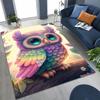 New Mysterious Owl Colorful Cartoon Birds Rug for Bedroom Living Room Sofa Home Doormat Decor,Large Kid Non-slip Floor Mat