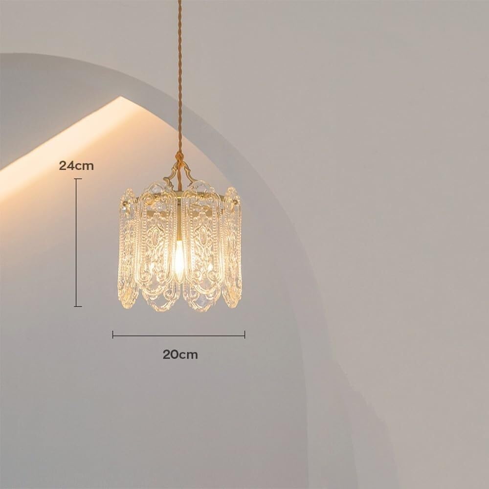 Nordic Modern Pendant Lighting Fixture Vintage Glass Pendant Lights Cylinder Drum Ceiling Hanging Lamp French Country Chandelier for Dining Room