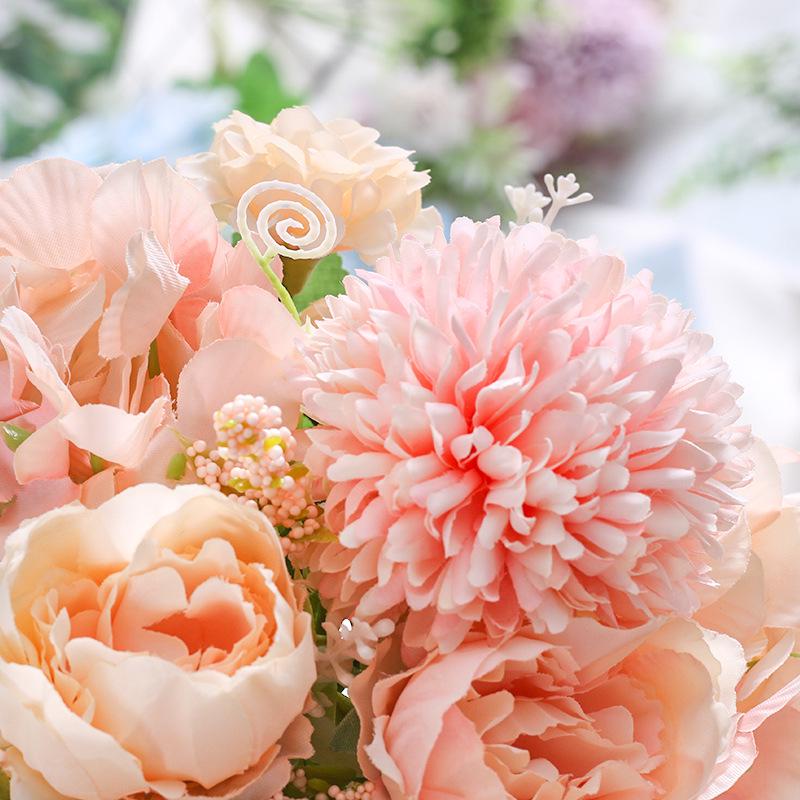 Rose Peony Bouquet: 7-Piece Artificial Floral Arrangement for Weddings & Home Decor