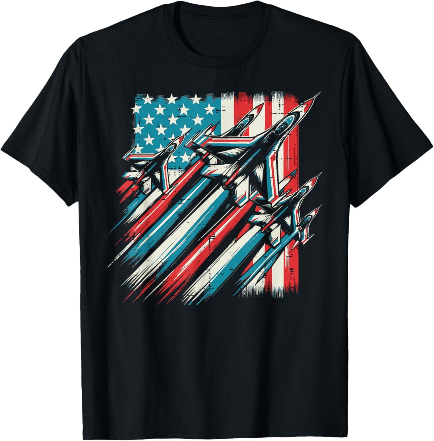 4th of July Jets American Flag Airplane Men Boys Kids T Shirt S разноцветный