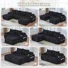 Modular Corduroy Sofa for 2 People, Vacuum-Packed, Includes Cup Holder and Side Storage Pocket. Ideal for Living Room and Family Room. Black