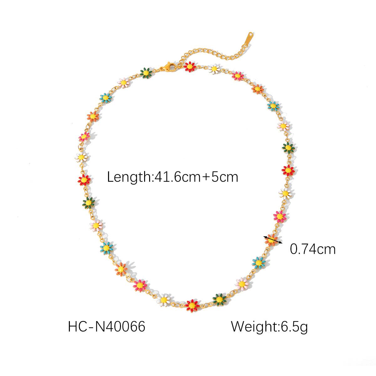 

Titanium Steel Daisy Necklace For Women Simple Flower Jewelry Set Long Lasting Durable