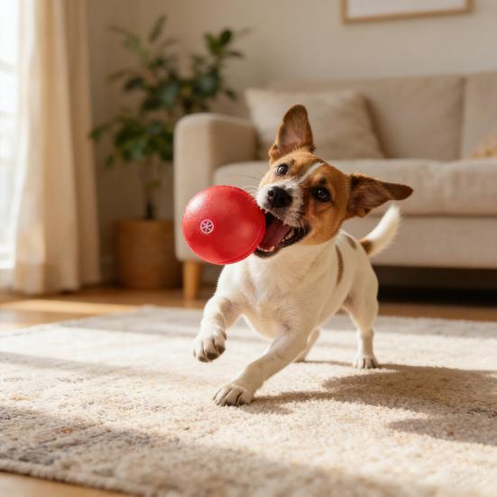 Dog Chew Ball Food-Grade Bite-Resistant Small Medium Dogs Toy for 7.5cm Spherical Shape Teeth-Cleaning Toy