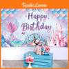 Themed Mermaid Print Design Birthday Decoration Background Cloth For Party Kids