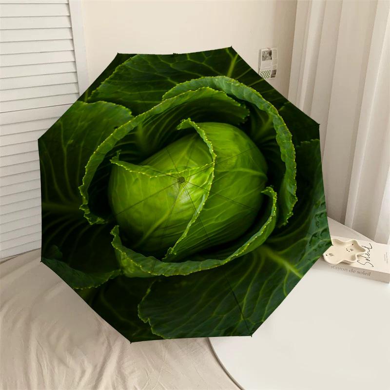 

1PC cabbage Automatic Open/Close Umbrella Compact Folding Umbrella with 8-Rib Shaft lightweight esign, Fashion Lovers1247A