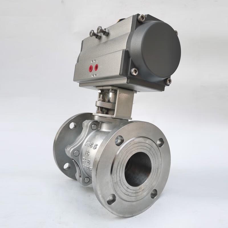 AoJing Q641F Pneumatic Flanged Ball Valve
