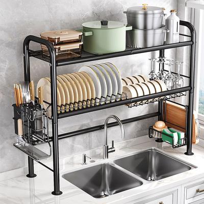 Estante de almacenamiento de cocina sobre el fregadero, escurridor de platos, escurridor de platos de mostrador, almacenamiento de utensilios y palillos, organizador de tablas de cortar