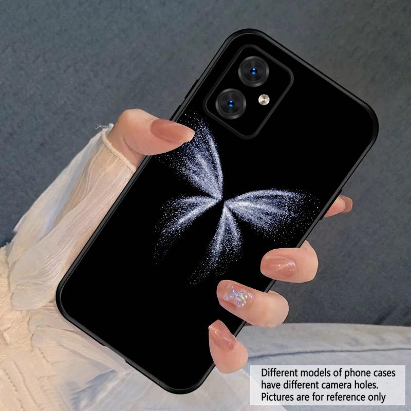 white butterfly For Moto Edge 40 50 Neo 5G E 14 15 G04 G05 4G G24 G34 G35 G54 POWER G55 G75 G84 85 silicone soft phone case