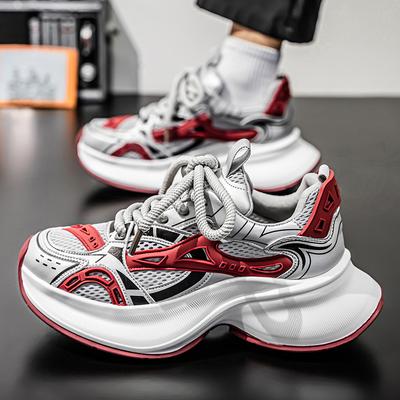 Fashion 2025 Spring Summer New Mesh Dad Shoes for Men Thick Sole Height Increasing Breathable Versatile Casual Sports Campus White Snea