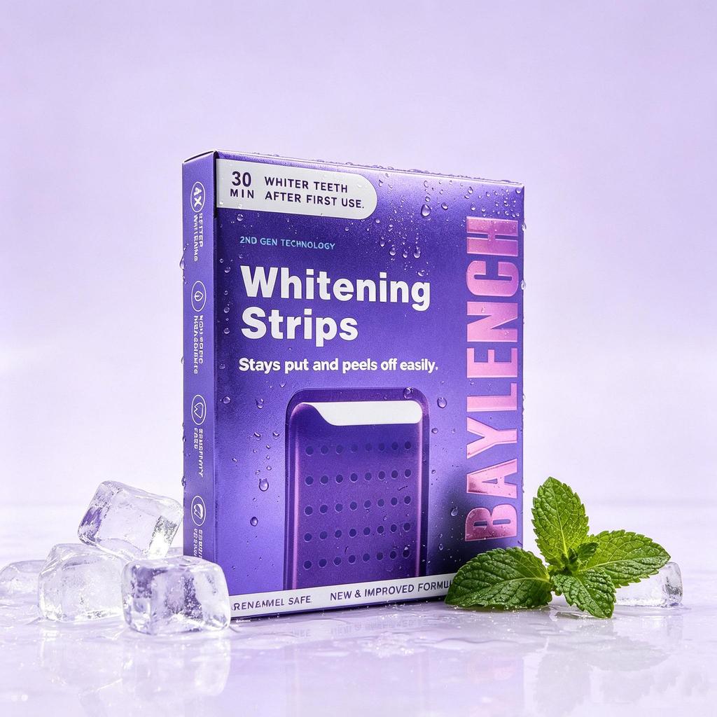 Purple Enamel-Protecting Whitening Strips for Brightening Teeth