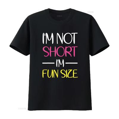 I M Not Short Fun Size T Shirt Humor Funny Vintage Washed Top For Everyday Wear Comfortable Fashion Homme Designer Clothes