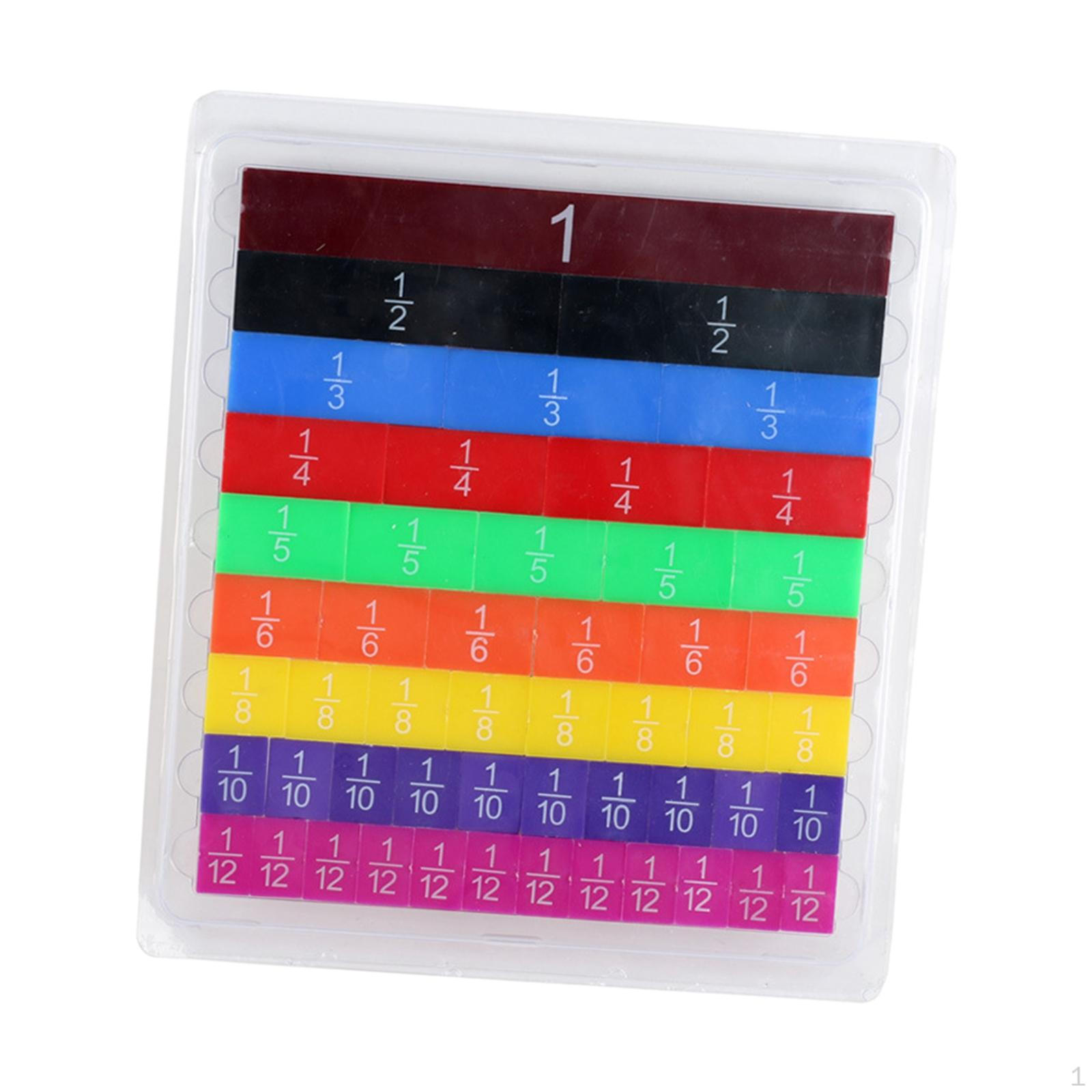 51Pcs Rainbow Fraction Tiles, Visual/Tactile Learning, Soft Foam Tiles , Ages 6+