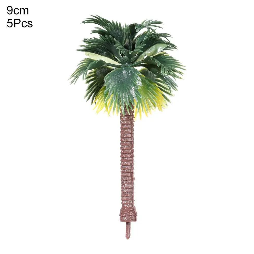 5Pcs Exquisite Miniature Plant Sand Table Coconut Palm Tree Plant Pots model Craft Micro Landscape Plastic Bonsai