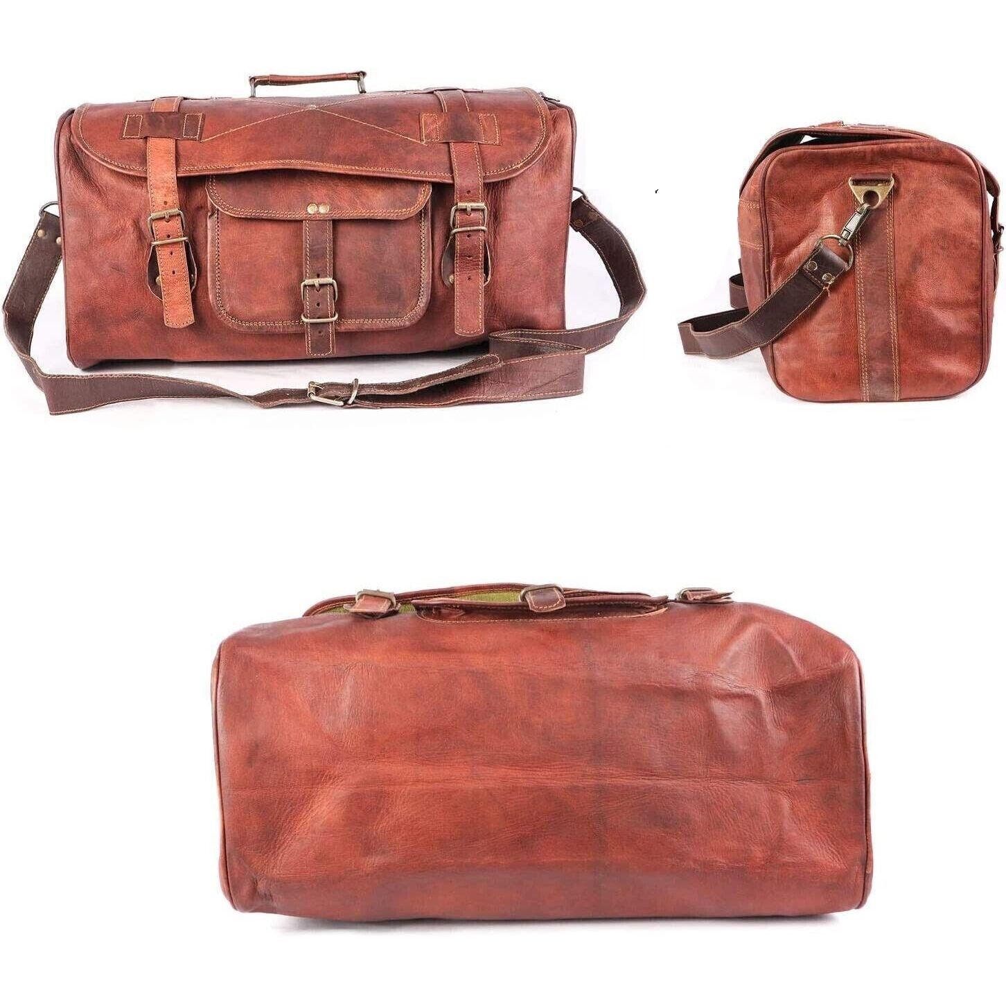 Cuir Véritable Sac Voyage Hommes Transport Gym Valise Vintage Cuir Véritable Sac Voyage Hommes Transport Gym Valise Vintage