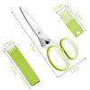 Herb Scissors Stainless Steel 5 Blade Kitchen Shears Household Vegetable Cutter with Cover Multifunctional Kitchen Gadgets