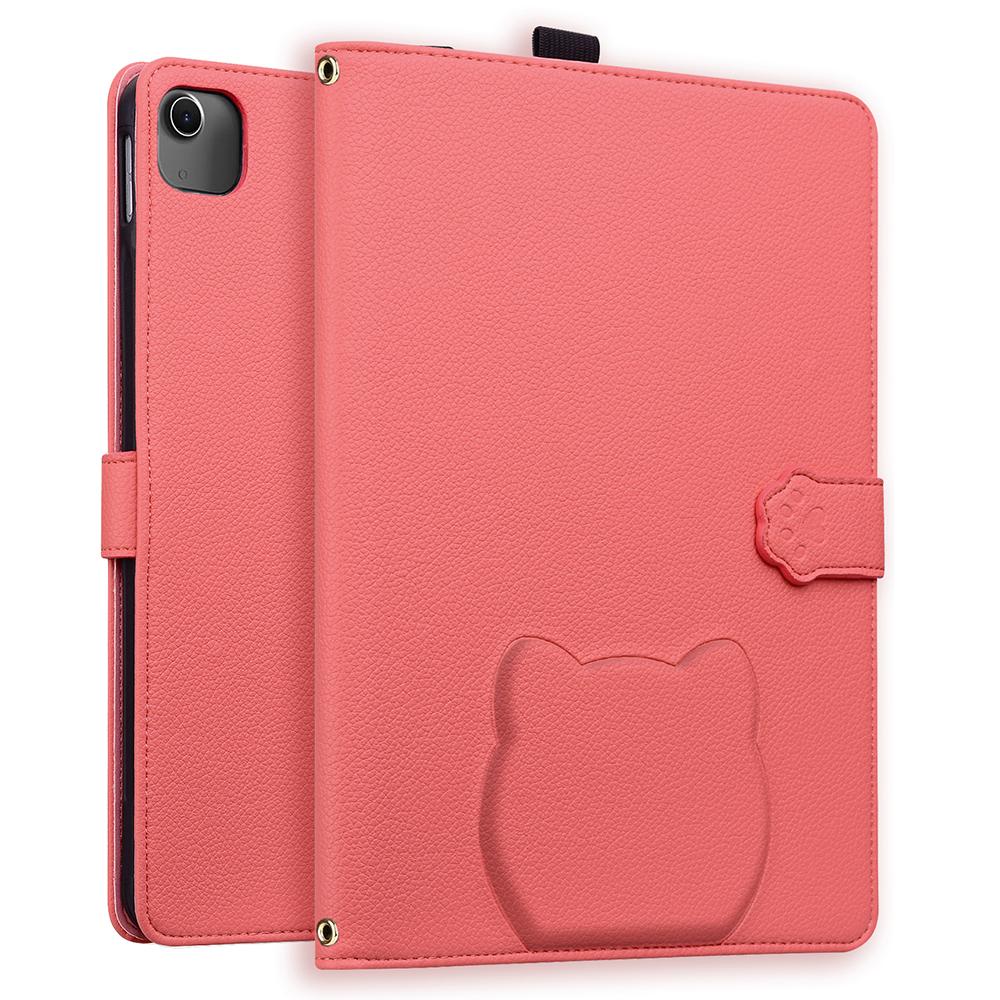 Wallet Case for iPad Air 13 (2025)/(2024)/iPad Pro 12.9 (2021/(2020) 3D Effect Cat Pattern Leather Stand Table Cover