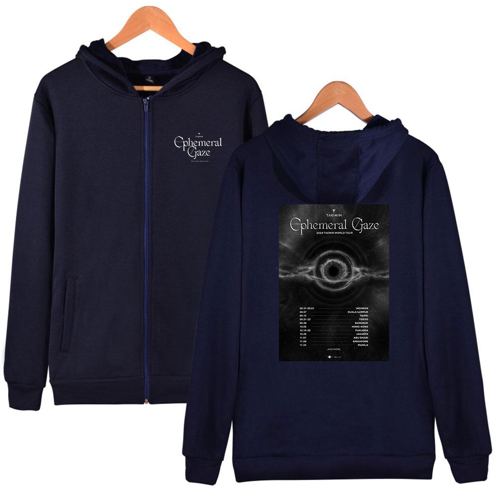 New Women Men's Zipper Hoodie Fashion Jacket Taemin Ephemeral Print Pattern Sweatshirt Street Apparel Casual Clothes Men Clothing