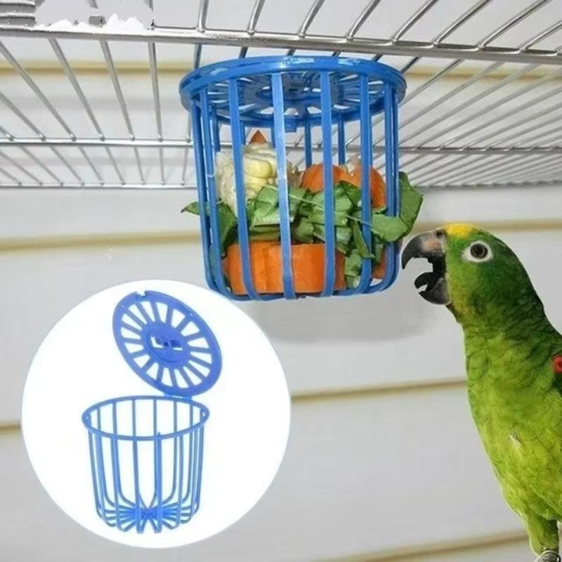 

Cute Parrot Feeder Cage Fruit and Vegetable Rack Cage Accessories Hanging Basket Container Toy Pet Bird Supplies синій