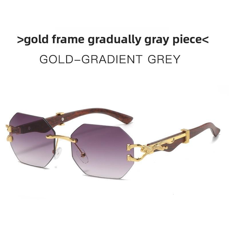 Leopard Pattern Vintage Wooden Frame Sunglasses With Uv400 Protection For Fashion And Driving