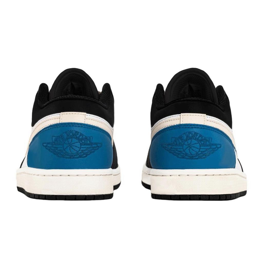Jordan Air Jordan 1 Abrasion Resistant Breathable Low top Vintage Basketball Shoes Unisex Black White Blue 553558-081(Team537-)