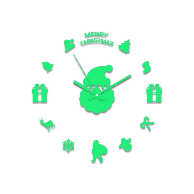 Luminous DIY Christmas Wall Clock: Creative Living Room Decoration Gold