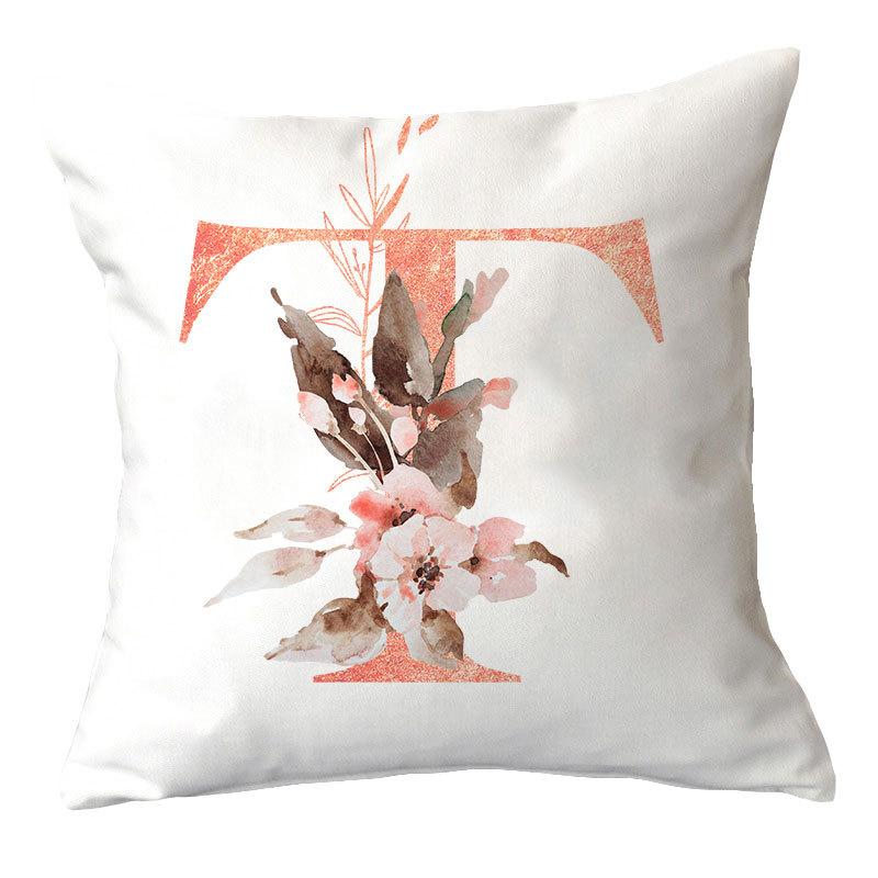 Ins Nordic Pillowcase Pink Letter Cushion Pillowcase Car Sofa Waist Home Furnishing