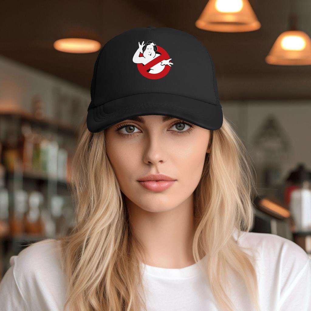 Ghostbuster Cartoon Trucker Cap Unisex Women Hats Trucker Hat Sun Caps Adjustable Polyester Mesh Baseball Caps Summer